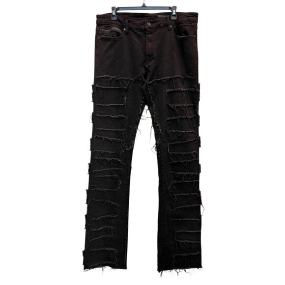 Rockstar Original RSM 225 Shake Black Stacked Flare Jean Sz 38 Urban Streetwear - Picture 1 of 12